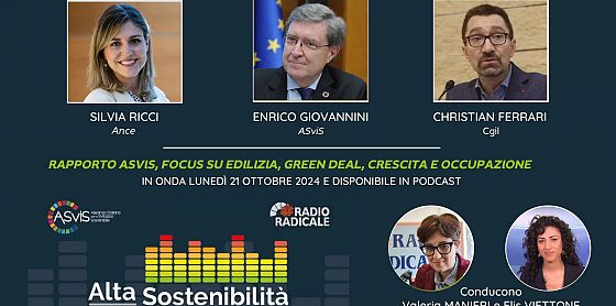 Rapporto ASviS, focus su edilizia, Green deal, crescita e occupazione