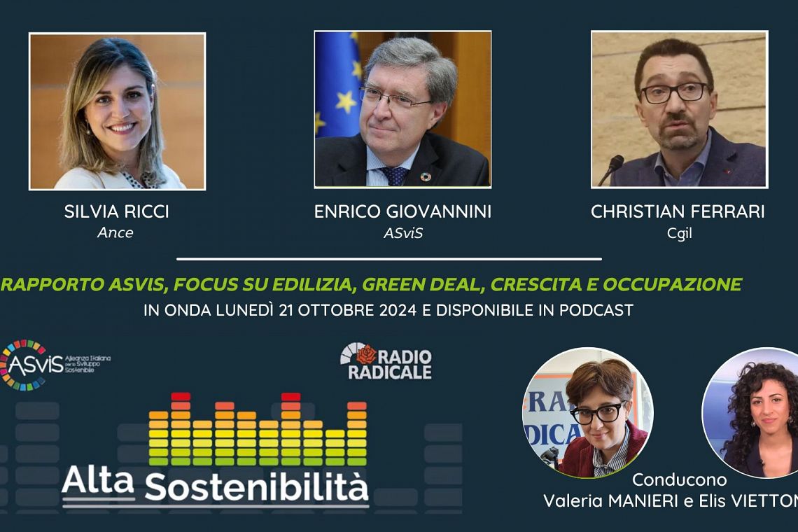 Rapporto ASviS, focus su edilizia, Green deal, crescita e occupazione