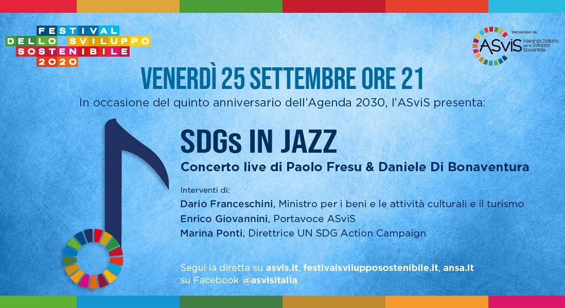 SDGs in jazz, la performance live per il 5° anniversario dell’Agenda 2030