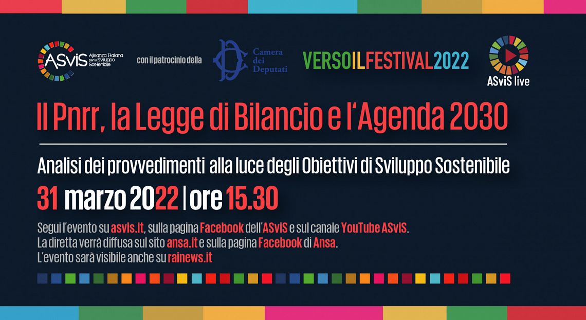 ASviS Live 31 marzo: Il Pnrr, la Legge di Bilancio e lo sviluppo sostenibile