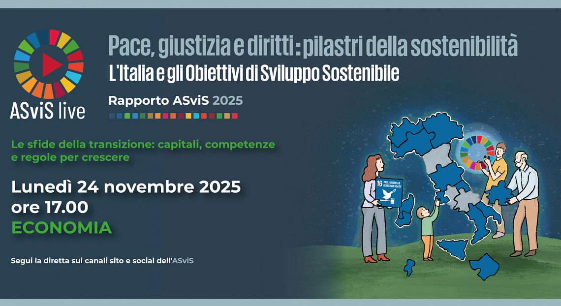 Il 24 novembre il quarto ASviS live dedicato ai temi economici del Rapporto ASviS 2025