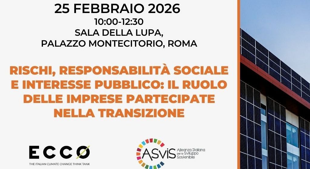 Il 25 febbraio l’evento ASviS-Ecco sul ruolo delle imprese partecipate nella transizione